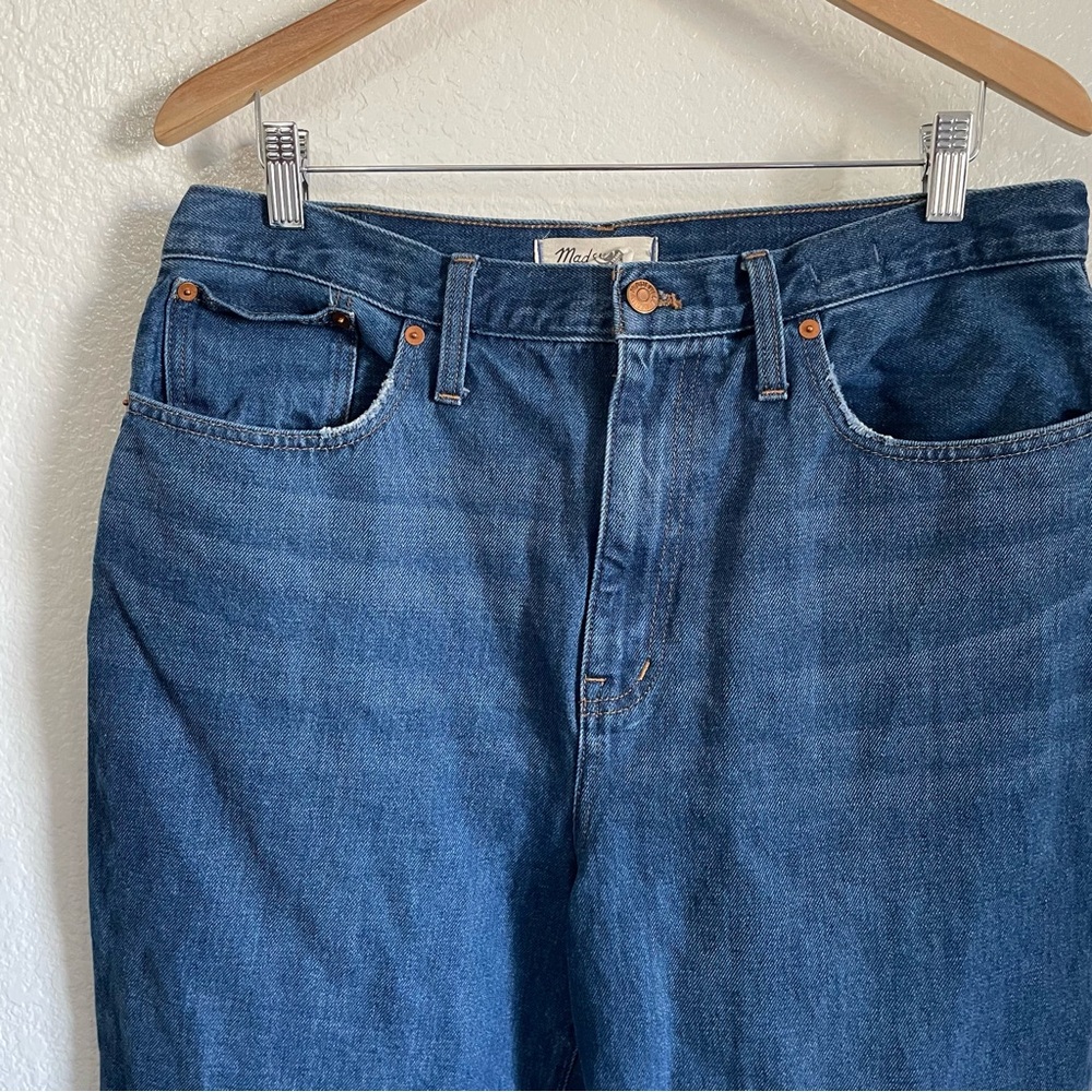 Madewell Baggy Straight Jeans Indigo Blue Size 31 Wide Leg High Waisted NH643 - Picture 3 of 9